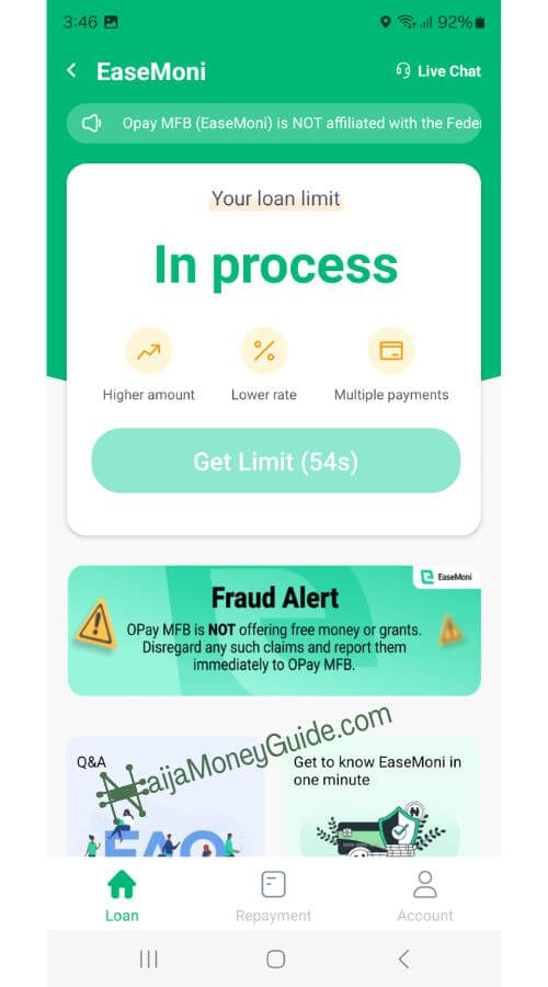 NaijaMoneyGuide on opay loan